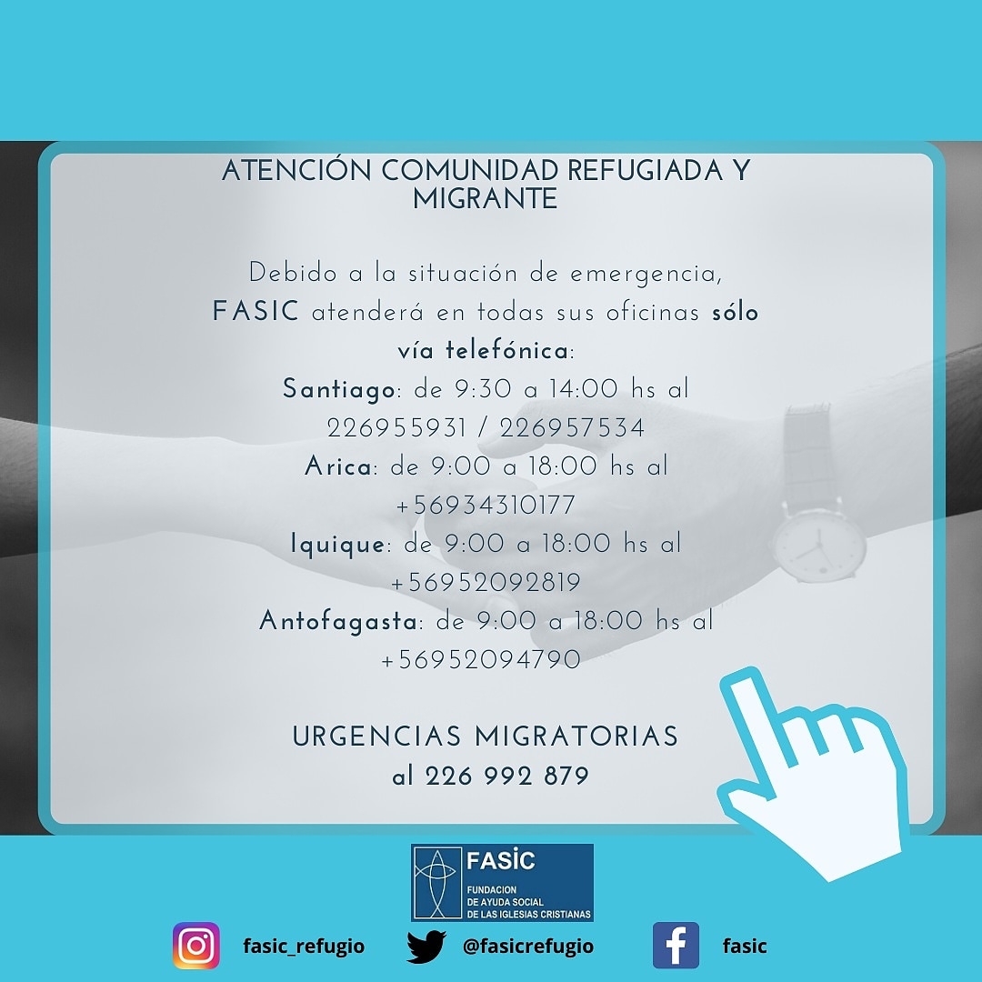 FASICDDHH's tweet image. Les recordamos que #FASIC sigue atendiendo en todas sus oficinas vía telefónica.

En estos momentos es muy importante que nos cuidemos y nos quedemos en casa 🏠 para #aplanarlacurva ¡Si necesitas orientación no dudes en llamarnos, estamos a tu disposición!

  #coronavirus