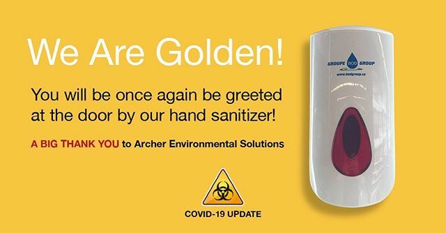 STORE UPDATE: We wish to thank JP Cardinal and Eric Griffin of Archer Environmental Solutions, for assisting us in obtaining a new supply of hand sanitizer for our front entrance. They are working hard to keep everyone in supply, and safe.  www.groupebod… ift.tt/39fwCNO