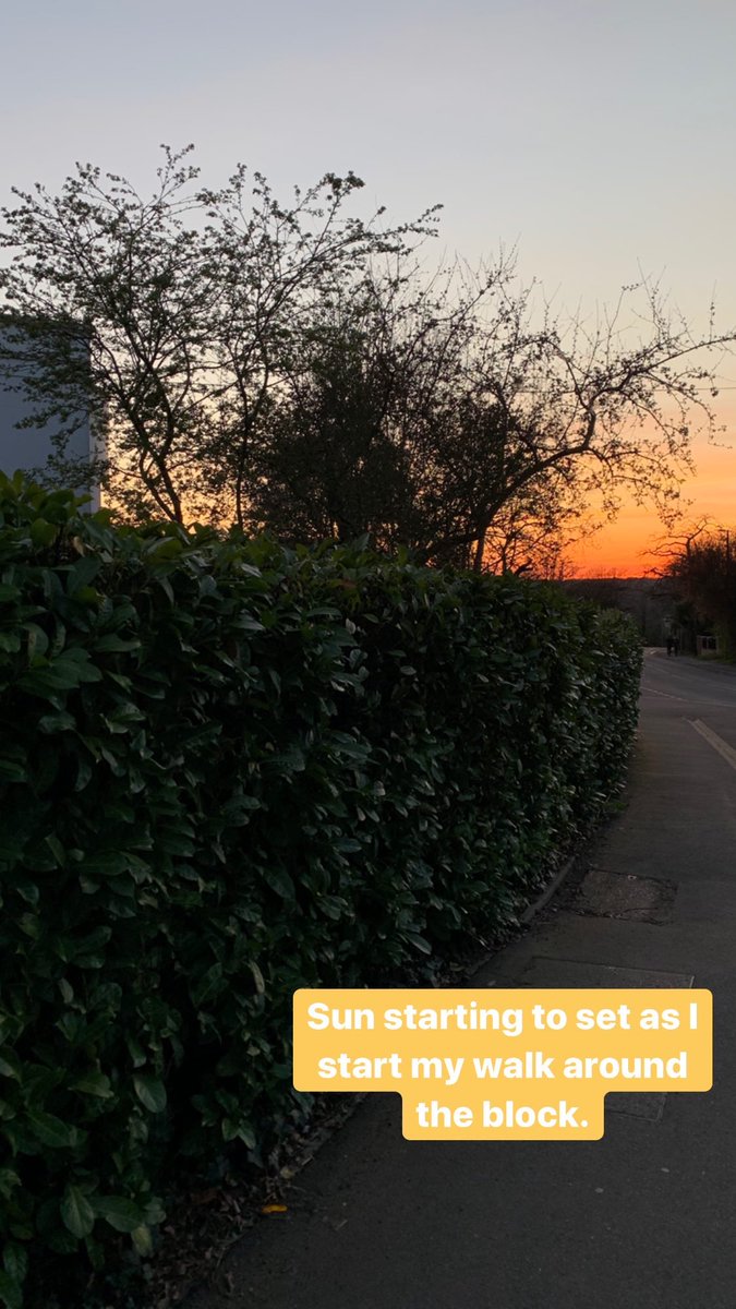 sometimeredhead's tweet photo. Taking a walk #onceaday #exercise #walk #perambulating #covid19battle #stretchmylegs #sunset #nature https://t.co/qKsnfPg5b7