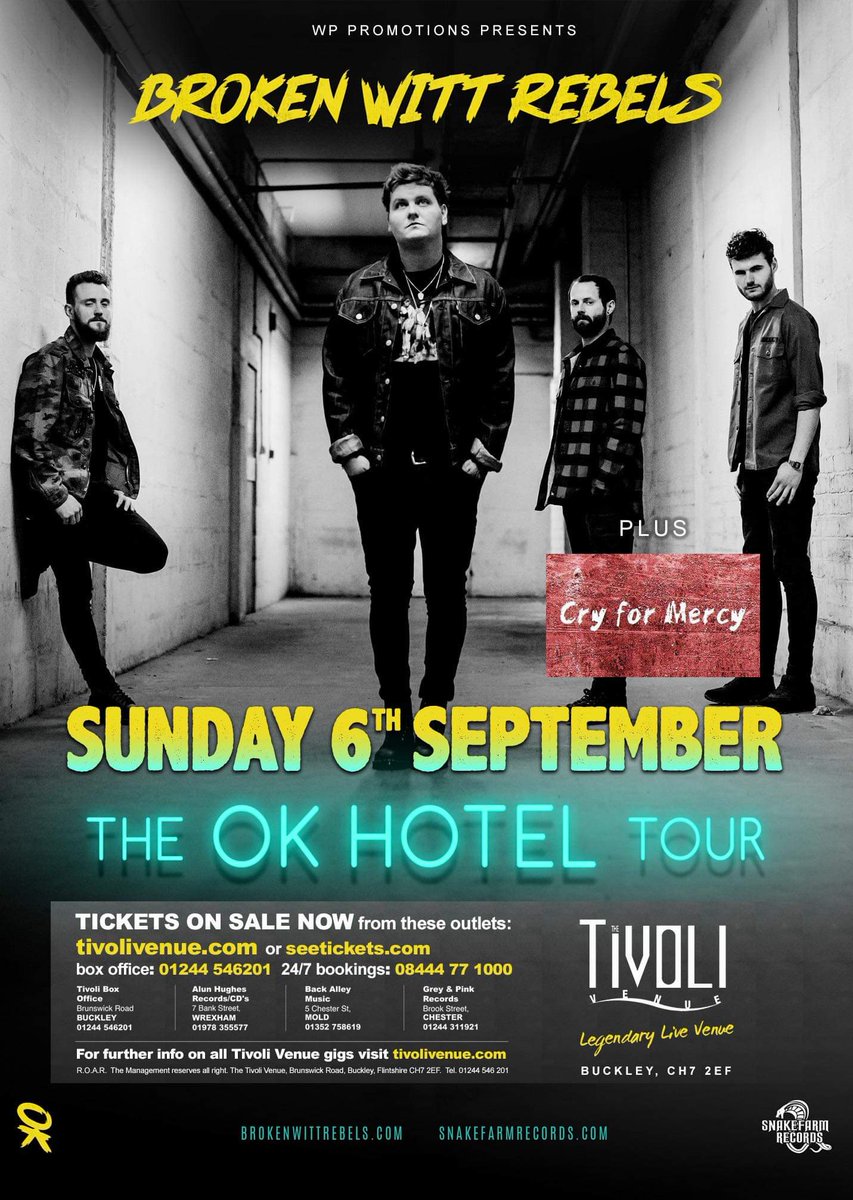 Broken Witt Rebels – **NEW DATE** Sunday 6th September 2020

*Originally scheduled for Friday 29th May 2020 – your original ticket purchase remains valid.*