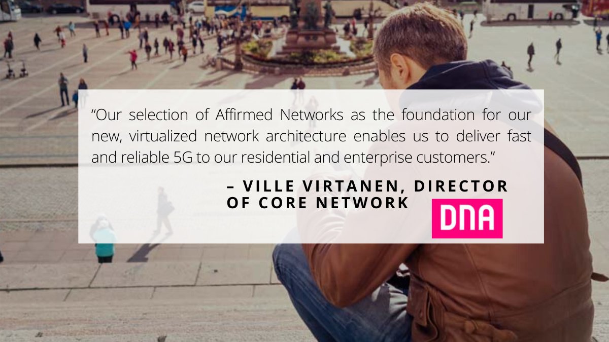 AffirmedNetwork's tweet image. Affirmed Networks is proud to serve forward-thinking mobile carriers and service providers around the globe, like @DNA_fi, with our fully virtualized, cloud-native mobile core solution! #TestimonialTuesday #CloudNative #MobileCore