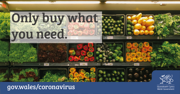 You must only shop for necessities as infrequently as possible. 

There’s no need to buy more than you usually would, there’s plenty available for everyone if we all buy sensibly.

Please think of others, especially our most vulnerable.