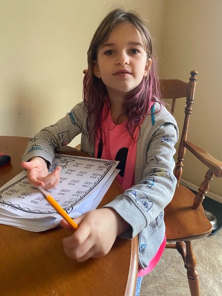 MWatsonNatcher's tweet photo. Teaching mom all about addition with regrouping! @NatcherElem https://t.co/3RdPSrTpHX