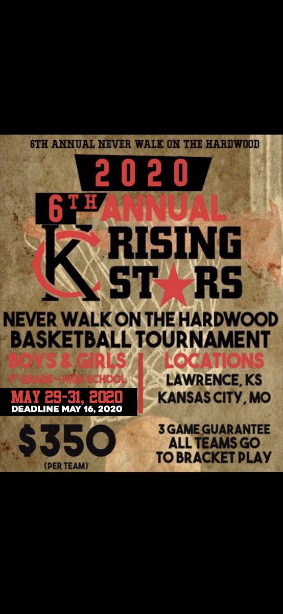 Coaches
Updated Dates &amp; Locations
May 29-31, 2020

1st - 5th Grade 
• Sports Pavilion Lawrence, Ks 10 Courts

6th Grade - H.S. &amp; All Girls
• HYVEE ARENA 12 Courts