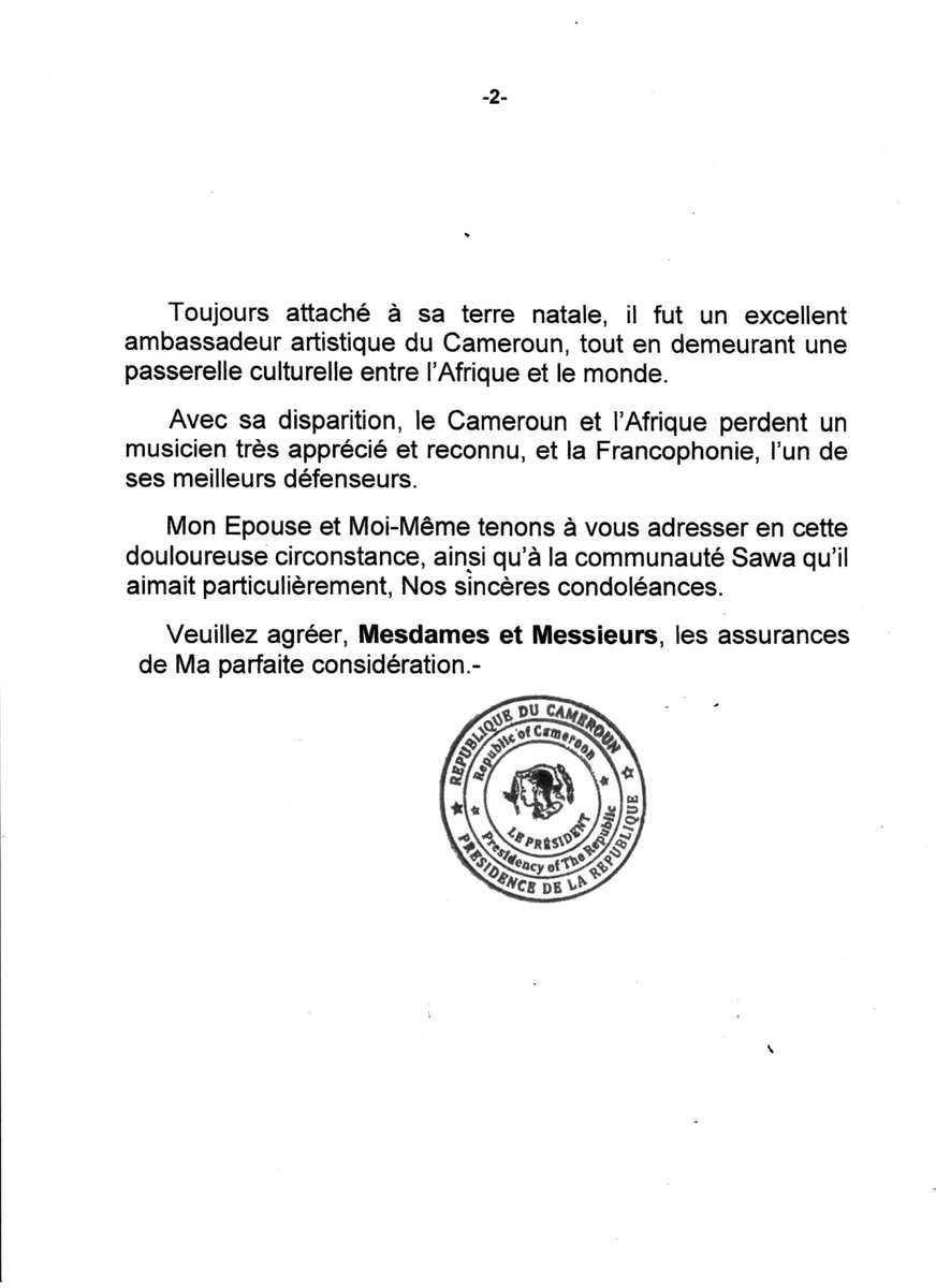 President Paul BIYA tweet media