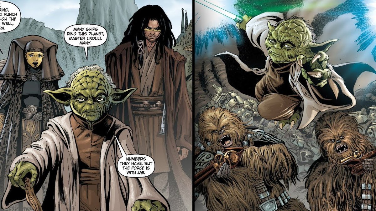 Then, quietly, Chewie told Midnight about the "droid war." How the clones who had helped them suddenly turned into invaders. As there was no one else around, he admitted to having met Yoda and Luminara Unduli.