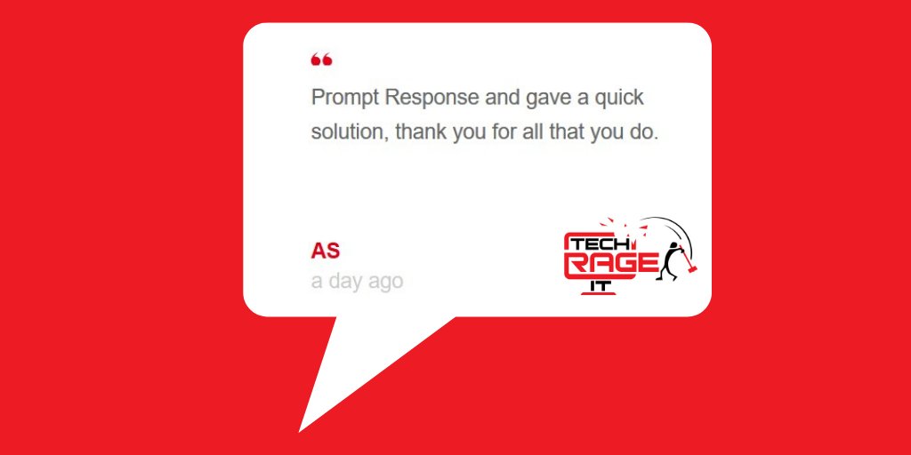 TechRageIT's tweet image. We’re business as usual and helping our clients successfully transition to #remoteworking.

#TechRage #Feedback #Testimonial #Reviews