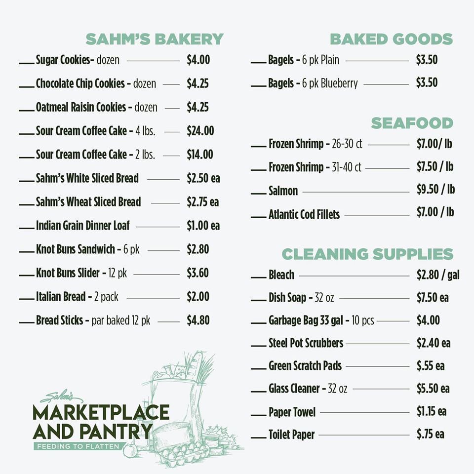 SahmsAleHouse's tweet photo. The new normal for a while. We are open til 7pm with all your beer, grocery, essentials, and premade food needs. Here’s a look: https://t.co/EM7hvUw1H7