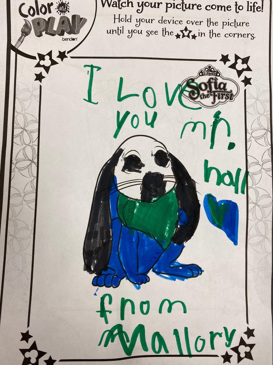 Sweet pic received through the Drive-Thru today. Mr. Hall loves you Mallory and all the students. He misses you all terribly. He says keep the notes and pictures coming! If you can’t bring by send by the buses that are delivering food or have your parent take a picture and post.