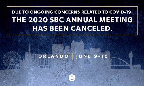 NOBTS's tweet photo. Dr. Ronnie Floyd, President and CEO of the SBC Executive Committee, has announced the cancellation of 2020 SBC Annual Meeting due to the COVID-19 pandemic. Please join us as we take up Dr. Floyd's call to prayer for an end to this global emergency🙏 https://t.co/dqyl78wzFe