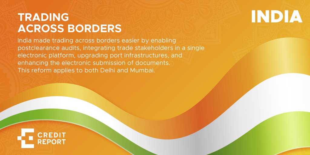 creditreportla's tweet photo. Planning to export to India? @WorldBank on its regional publication, Doing Business 2020, pointed out the reform made by India for Trading across Borders. #CreditReport #CreditReportLatinAmerica #Trading #ExportIndia #DoingBusiness #TradeSafe #Riskmanagement #ExportImportSafe https://t.co/N0fepxgT0X