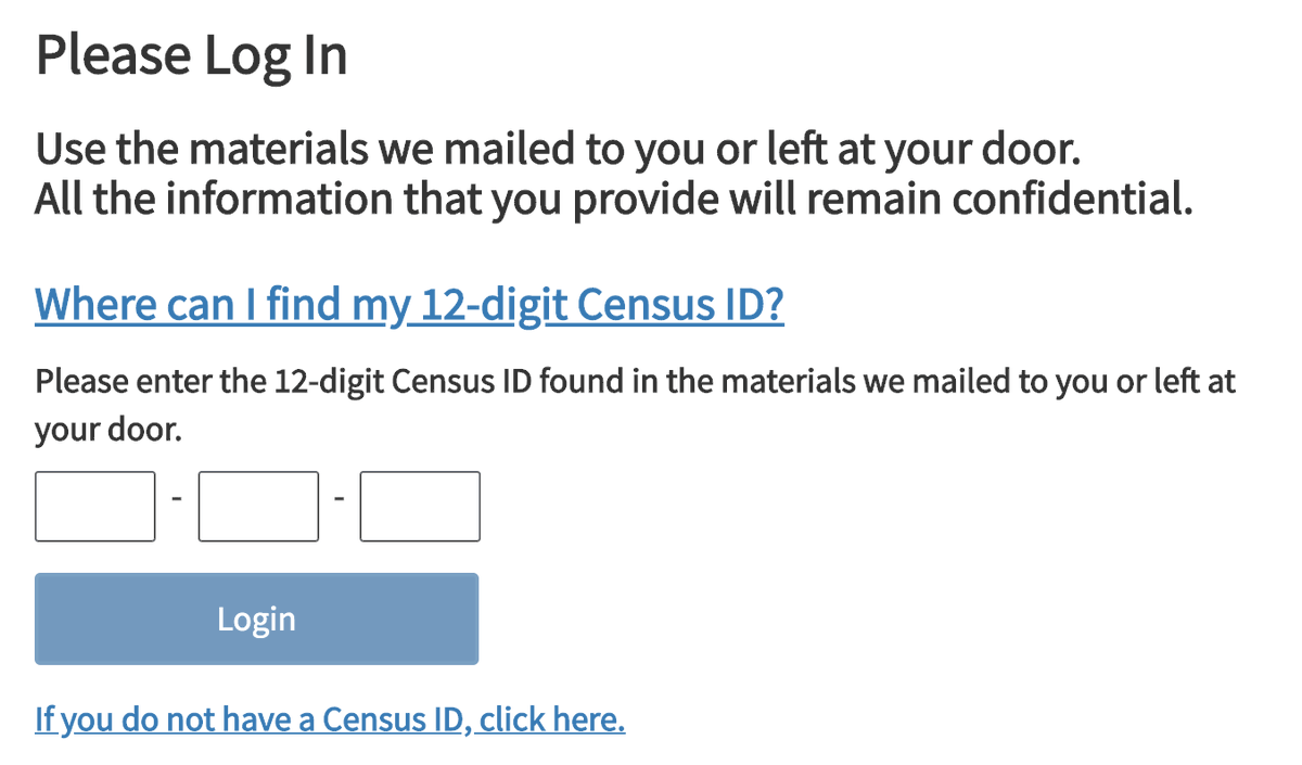 Solano_EDC's tweet photo. Your #Census2020 log in screen will look like this. Simply input your code to get started and help your community with an accurate population count. #everyonecountssolano #solanokidscount #bayareacounts2020 #becounted https://t.co/Nf7TBIkAIE
