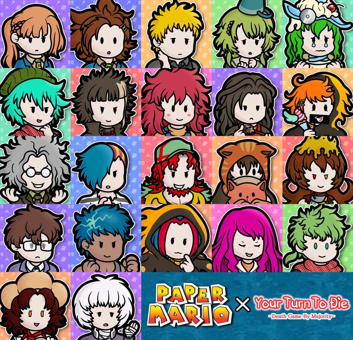 YTTD characters in the Paper Mario art style ! 