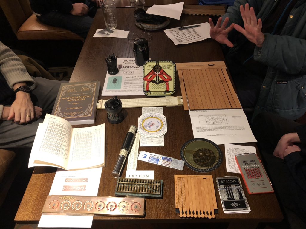 This was our calculator collection at Guildford last month. And yes, those fingers are calculating!