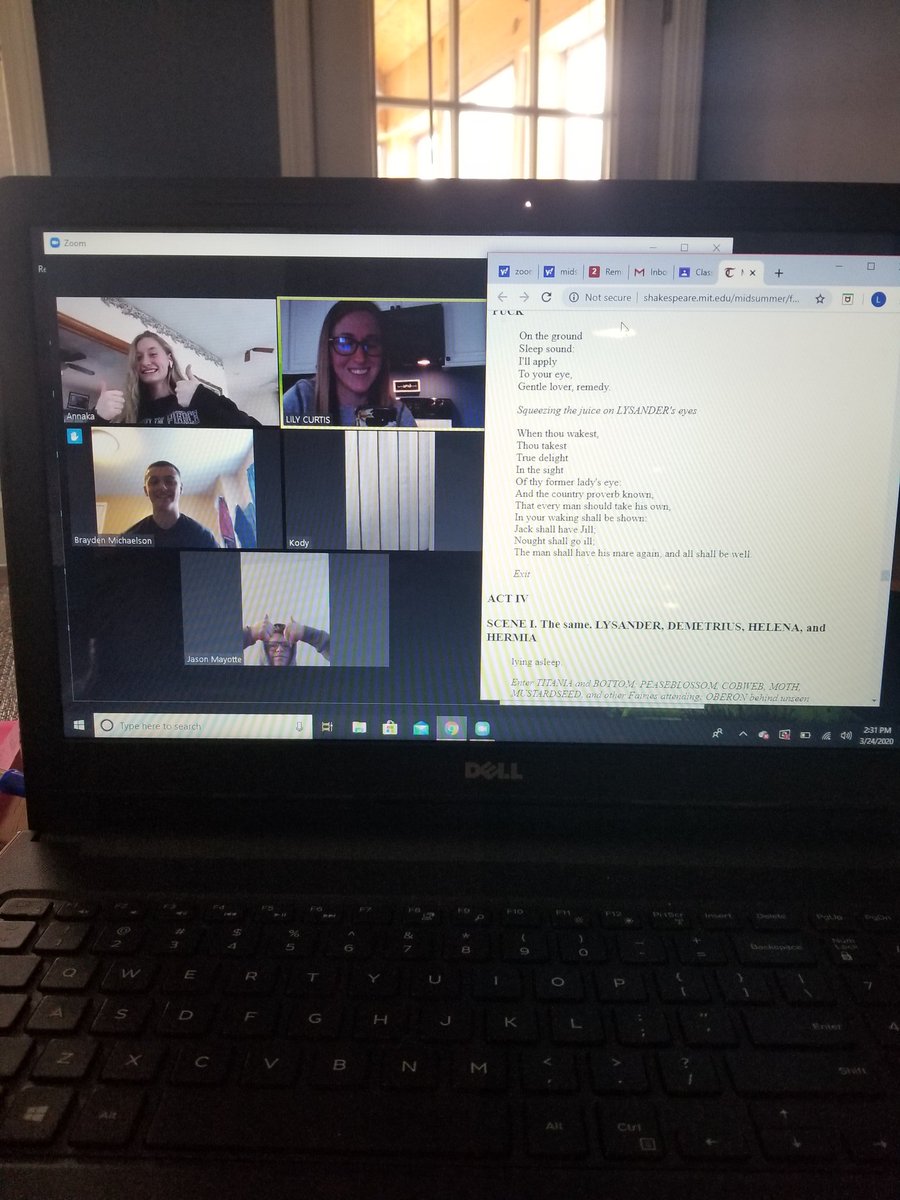 Read Act 3 of A Midsummer Night's Dream with these lovely people today!