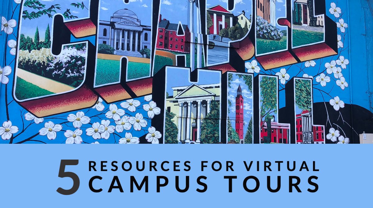 TriSeniorYear's tweet photo. No campus visits this spring, so try a virtual tour - they can give you a glimpse of college life at the schools on your list! #trianglesenioryear #trianglenc #researchtriangle #classof2021 #classof2k21 #highschooljunior #collegevisits #collegecounselors https://t.co/mHa75rObkl https://t.co/RjzdjlcwkI