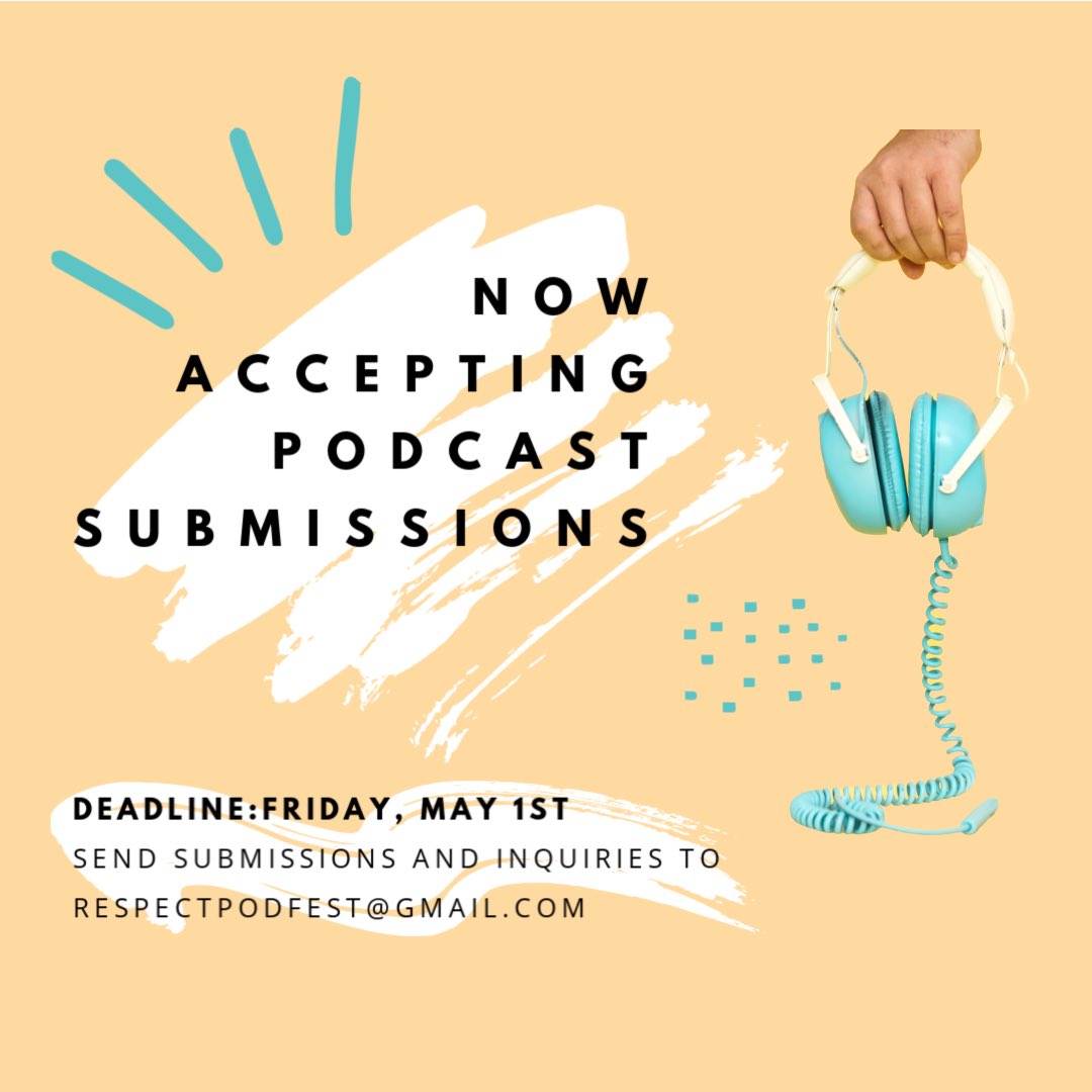 RespectPodfest's tweet image. Submissions for the 2020 Respect: Women's Podcast Festival are now open! Please visit respectpodfest.com for submission guidelines and be sure to submit by May 1st. Please stay safe and we look forward to receiving your submissions!