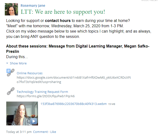 Rosemary_Edu's tweet photo. Hey @IamCPS teachers: 
My team offers DAILY office hours via Google Meet!

Earn contact hours from home by completing our brief survey at the end.  No need to register - just join!  

Want to access join information? 
Visit CPS Tech Talk Course Updates:  
https://t.co/4M3dkC9muQ https://t.co/SIREQnhAOb