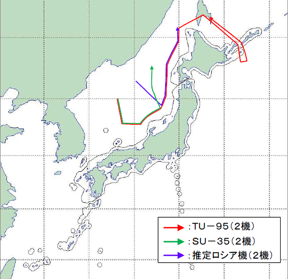 The Japanese Ministry of Defense published a map of the route taken by the two Russian Tu-95MS bombers, which were also escorted by Russian Air Force Su-35S fighters. 14/ (h/t  @gizzojegsaa) https://www.mod.go.jp/js/Press/press2020/press_pdf/p20200324_01.pdf