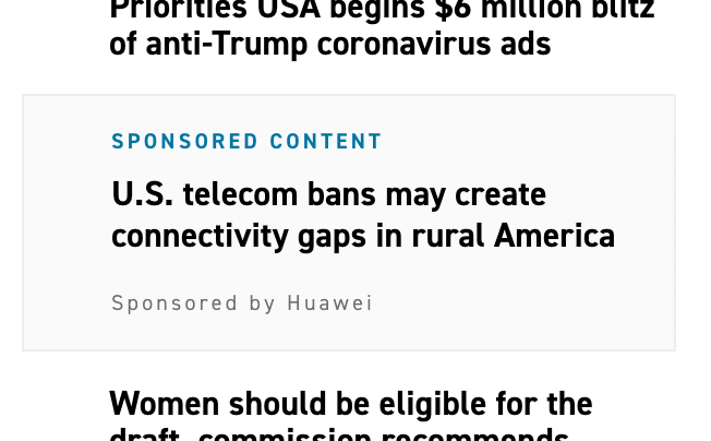 CyrusPatten's tweet image. Interesting sponsored "content" on @politico