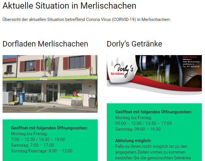 merlischachen's tweet photo. Übersicht der aktuellen Situation vom lokalen Gewerbe betreffend Corona Virus (CORVID-19) in Merlischachen:

https://t.co/dtYnKihZvd

#Merlischachen #CORVID-19 #Corona #supportyourlocal https://t.co/nxcBgzjSfp