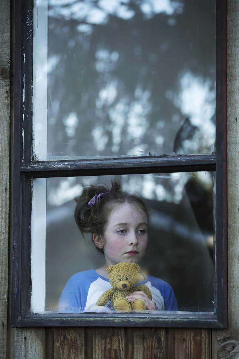  @mrenwickGracie Wegwitz, 8, with her teddy bear inside her Victoria home last week.