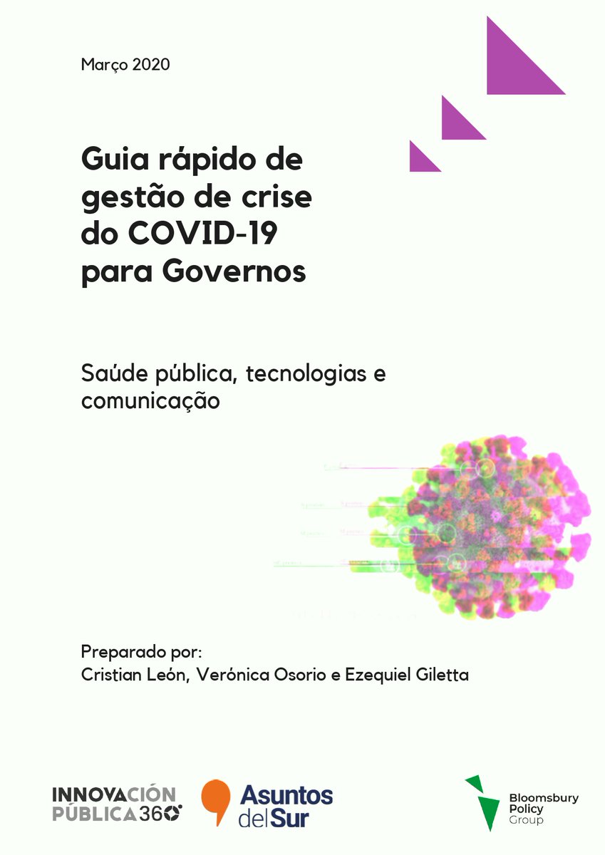 Dada la crisis del #COVID19, con <a href="/AsuntosDelSur/">Asuntos del Sur</a> hicimos la “GUÍA RÁPIDA DE GESTIÓN DE CRISIS DEL COVID19", con herramientas de innovación para la toma de decisiones, en #SaludPública, #tecnologías y #comunicación. 
En español y portugués aquí: 
bloomsburypolicygroup.org/2020/03/24/gui…