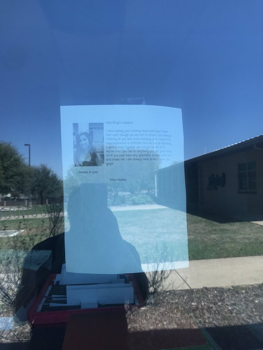 Having students all across the district has been more challenging planning a parade. So...each teacher has written a message. Take a walk around our school and stop by the outside of your classroom. Make sure you are practicing social distancing. We ❤️ you! <a href="/BrightAcadFISD/">Frisco Bright Academy- IB PYP School</a>