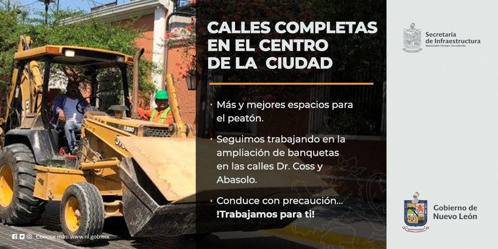 Seguimos trabajando en la obra #CallesCompletas para regresarle más y mejores espacios a las personas.