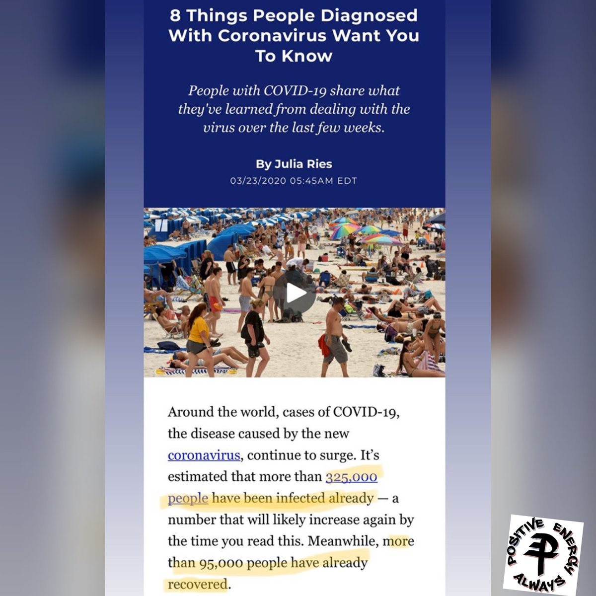 pe_Always's tweet image. Let’s look at the positive!! #recoveryrates #positivenews #thinkpositive #coronavirus #pealways #stamptheworld