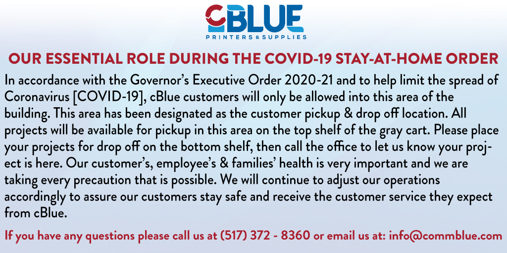 cBLUE_Printers's tweet photo. Our response to the current COVID-19 situation. https://t.co/o2lozbItGR