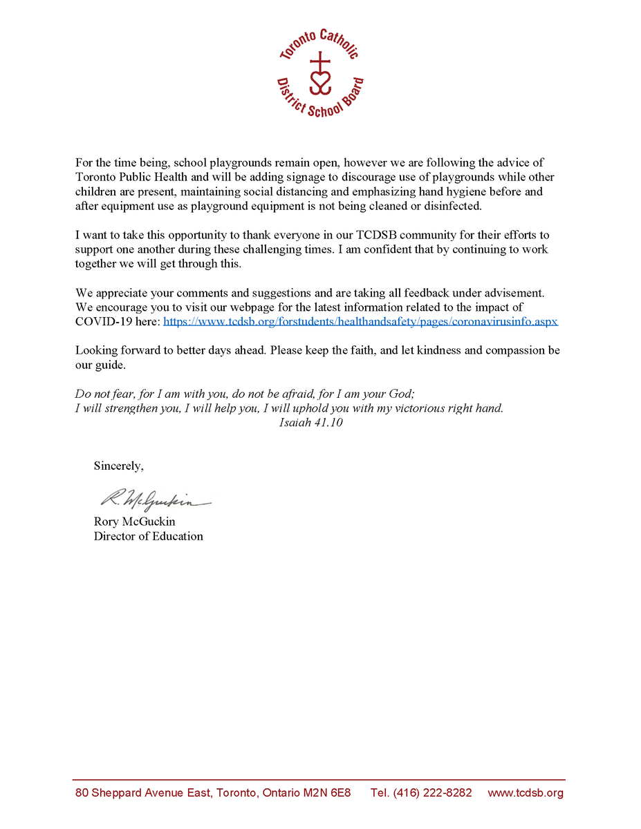 TCDSBceo's tweet photo. TCDSB updates for families during the closure: https://t.co/zp6vyaapW0 https://t.co/1Qgcj6537F
