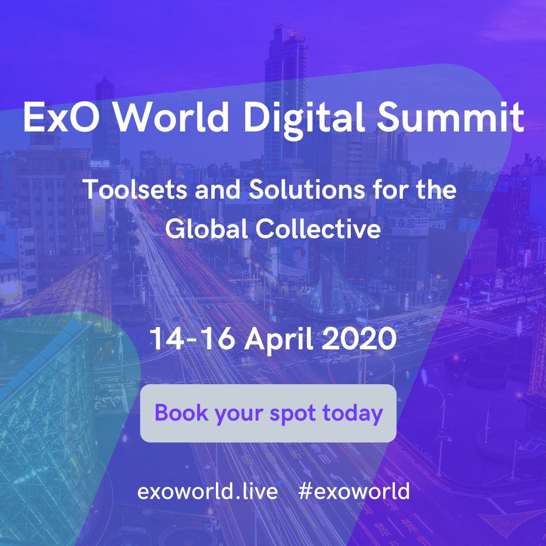 Society is undergoing massive shifts. How do we adapt? Join us online for the #ExOWorld Digital Summit - a 3 day virtual summit gathering leading thinkers to discuss the current global scenario and launch our future. A better future. exoworld.live/Dr--Arndt-Pech…