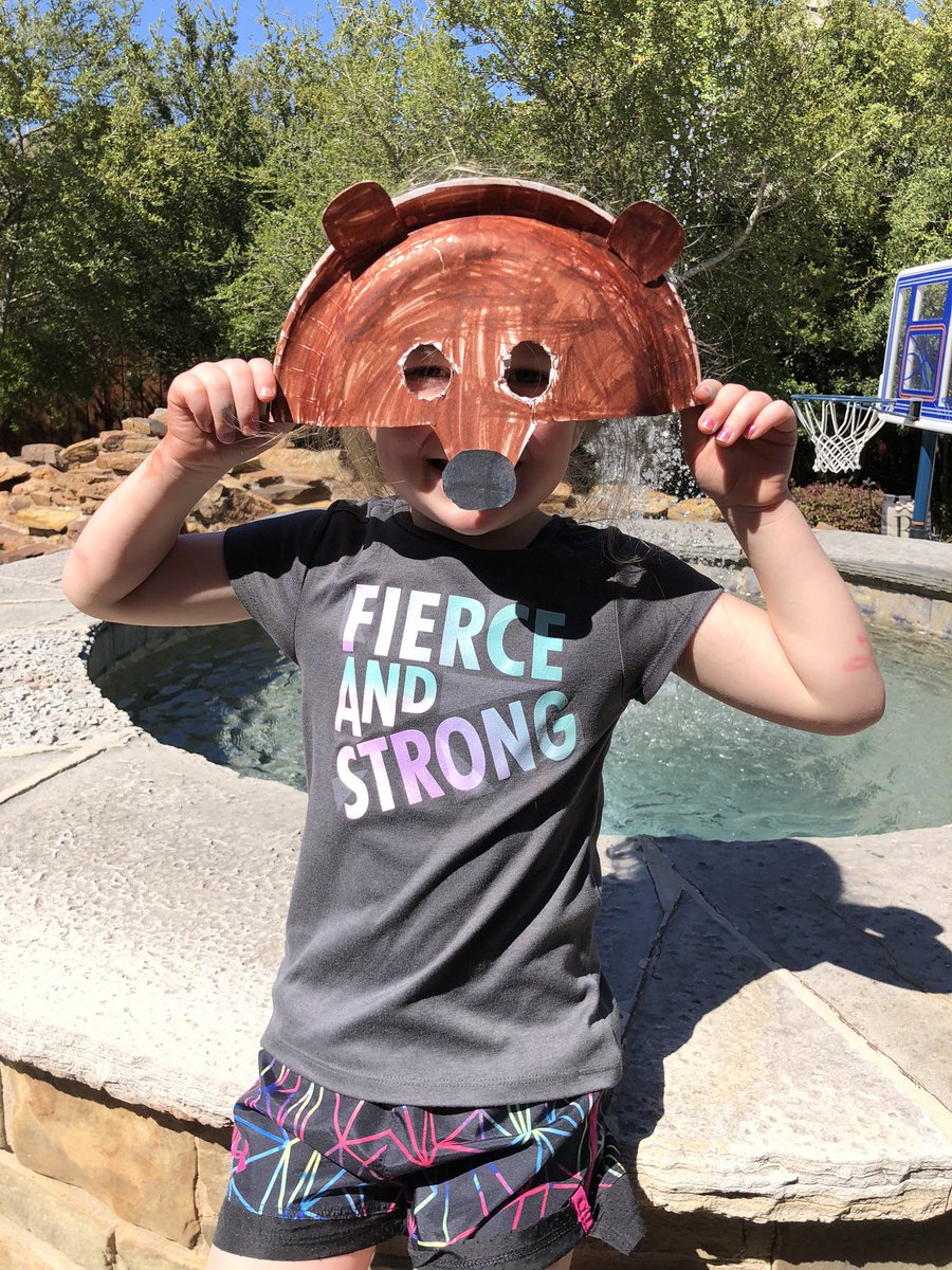 Day 2 of Online Learning...so thankful for @MrsMertensArt lesson of making a paper plate brown bear mask! <a href="/oldunionES/">Old Union Elementary School</a> <a href="/Carrollisd/">Carroll ISD</a> #dragonstrong