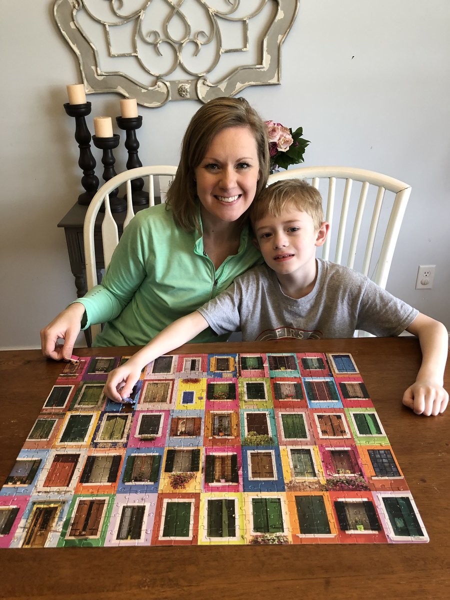 TaraHelms1's tweet photo. Creative Genius Tuesday of Virtual Spirit Week! Puzzles and Ants on a Log - minus the celery, add banana 😂#OurCountyOurFuture @LCSMoves https://t.co/qTQFDLUGG9