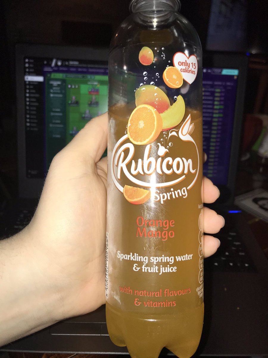 Beverage 4: Rubicon Orange & Mango Sparkling Water & Fruit Juice.Simple. Refreshing. Fruity. A fine blend of orange & mango that makes the taste buds tingle. Only 15 calories. Suitable for a primed athlete like my good self.7/10.
