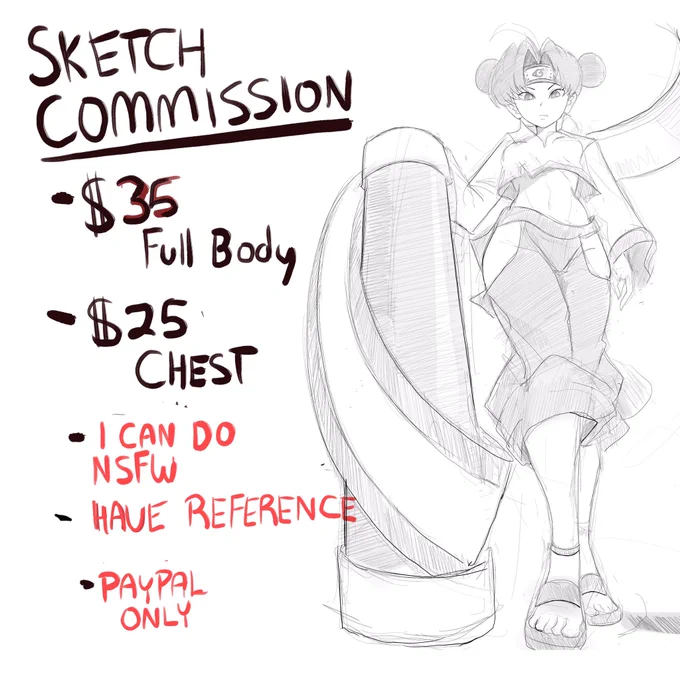 If you're interested in a Sketch Commission DM me if you can Please retweet this 