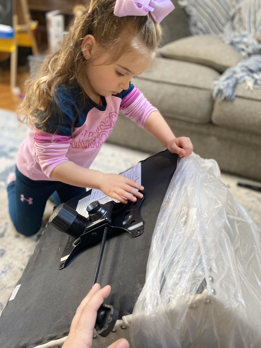 MrsWisotsky's tweet photo. In addition to “distance teaching” my @ARPanthers K Ss and my pre-K daughter today, we decided to put together my new office chair and excercise our fine motor and engineering skills! #littleengineer #distancelearning #Kindergarten #prek #lovelearning #girlmom #WorkFromHome https://t.co/RNQNA9KBhN