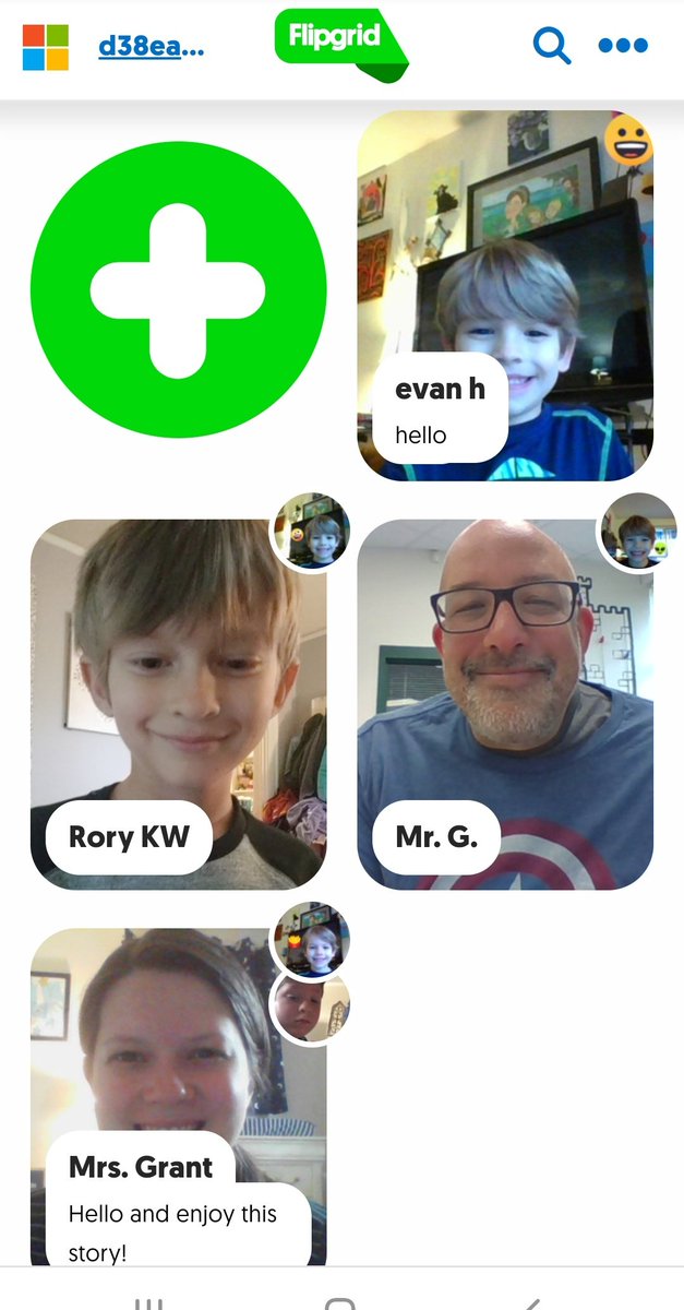 MrsGrantKinder's tweet photo. Our class is having a BLAST learning how to post and reply with #flipgrid I am loving it! #MooreAtHome @smgaillard https://t.co/HDgOmL9pT3