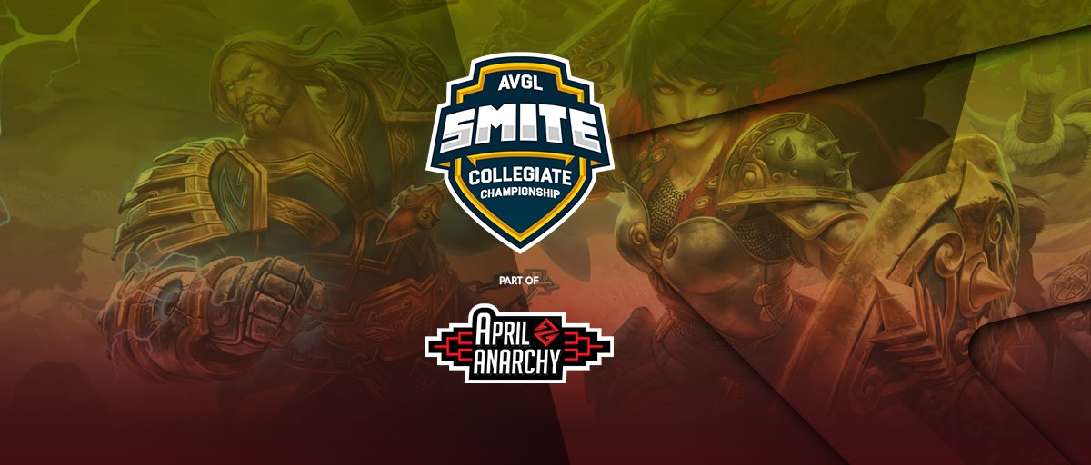 AVGLofficial's tweet photo. Announcing the AVGL Smite Collegiate Championship as part of #AprilAnarchy 2020! 32 college teams will compete for 100,000 Gems.

Registration is first come, first serve: https://t.co/9klAVQ5ne9

#AprilAnarchy @SmitePro https://t.co/UByBGa3yta