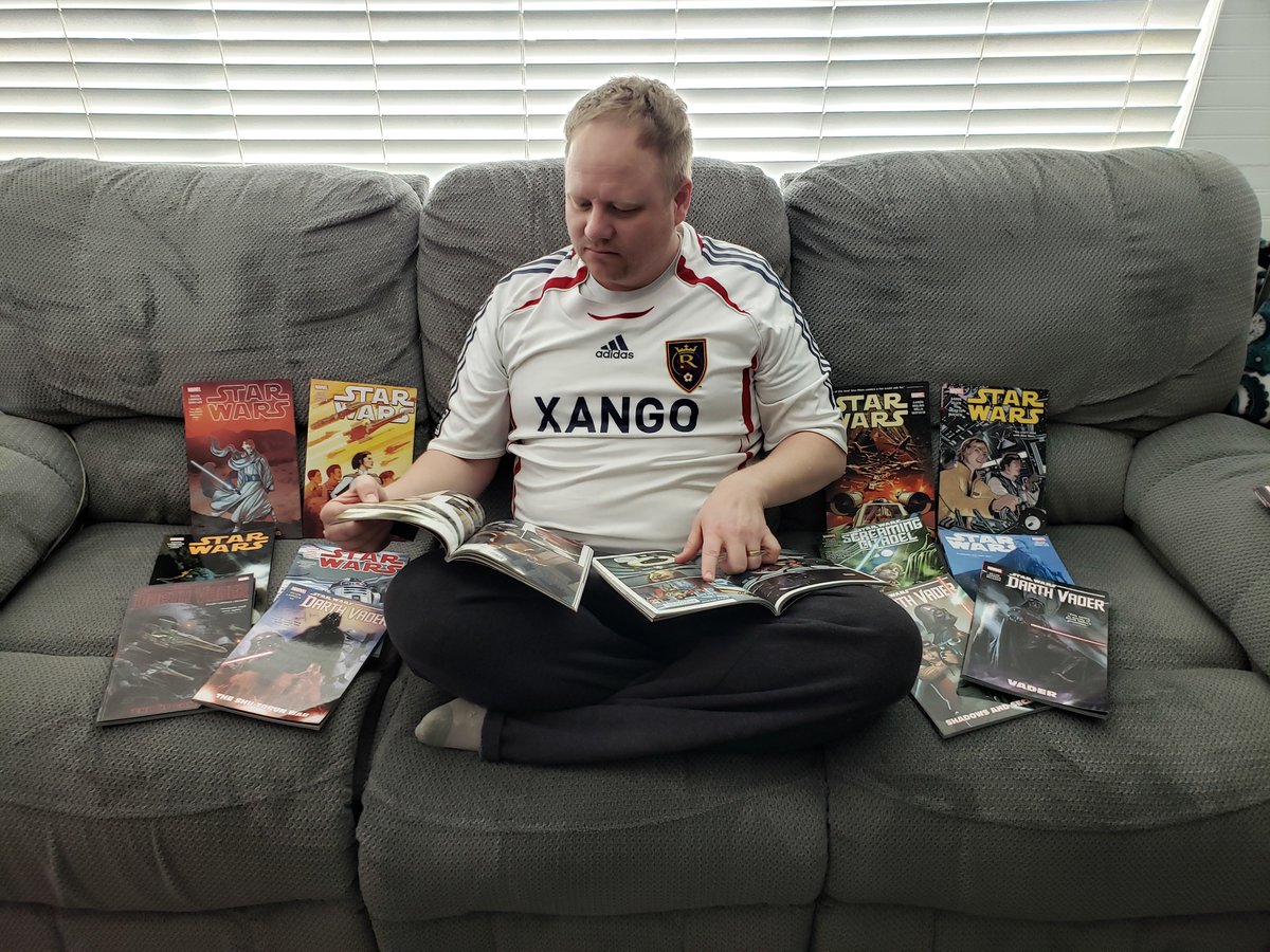 ridgelineelem's tweet photo. Hey Mr. Whaley, “Watcha Readin?” “I finally get the chance to catch up on my Star Wars Comics.” The force is strong with this one. #utahschoolspirit #shineridgeline #ridgelineraccoons #shinealpine #alpineschool https://t.co/3fzrlFOgvt