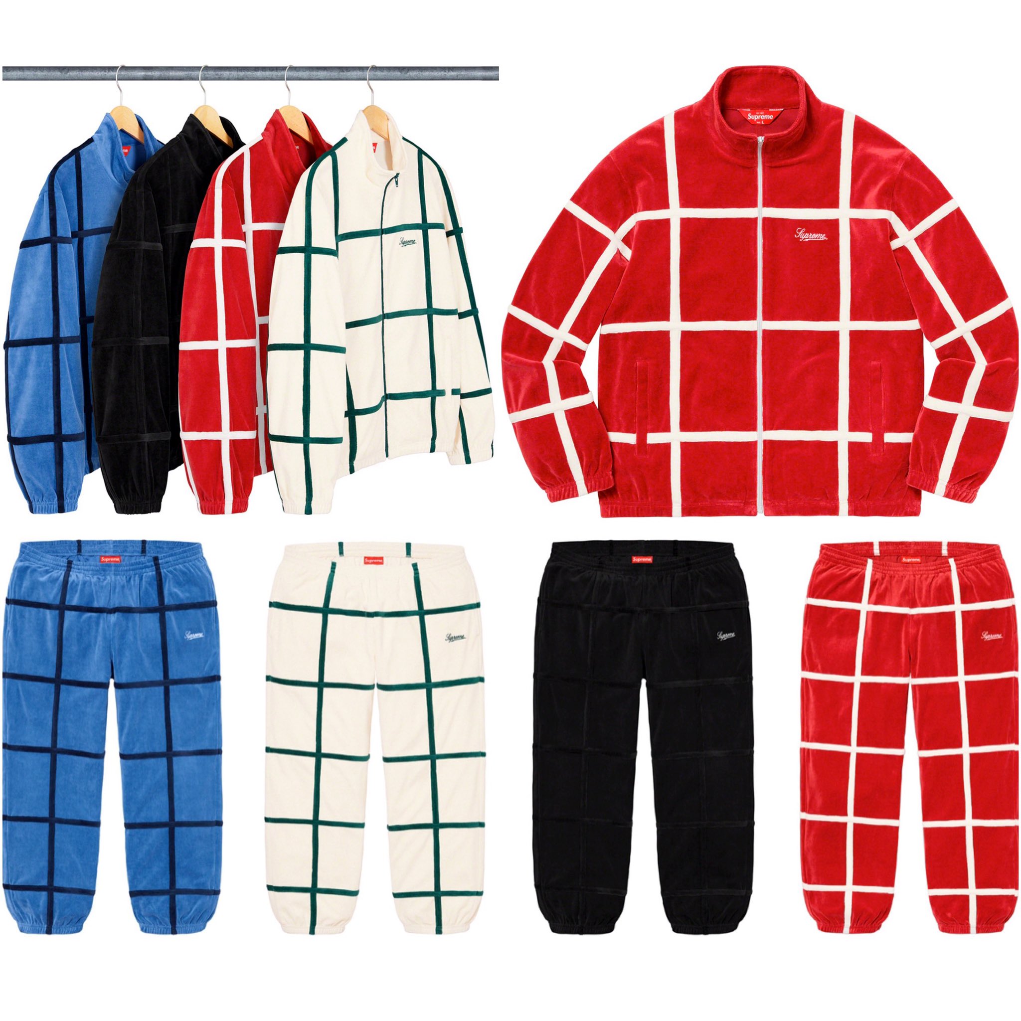 supreme grid taping velour