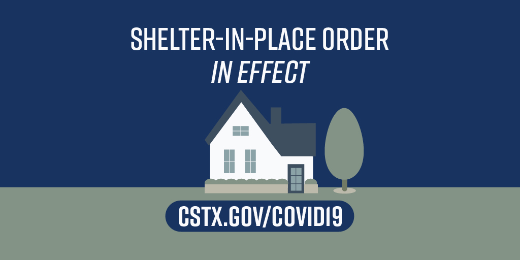 CityofCS's tweet photo. Shelter-in-place order is in effect until April 7. Help us flatten the curve by not leaving your residence unless it’s absolutely necessary.
Read the full order at https://t.co/tKgZujoLbm.
#CSTXtogether #bcstx #TAMU https://t.co/8fOj2pxRhU