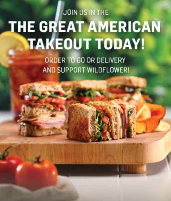 WildflowerCEO's tweet photo. The restaurant industry is rallying together to help restaurants across the country! Please show your support by ordering online or download the Wildflower App for pickup at a Wildflower store. We are open from 10am-7pm 🌼 https://t.co/Qy0ornyBBg