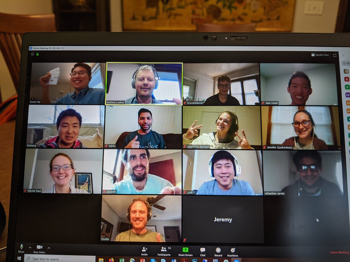 leakey77's tweet photo. Even when they are all at home and only available online due to COVID-19, it's great to have lab meeting with this wonderful group of people! @_Kevinxie @Ashu_Rajurkar @jenquebe @raebeth89 @plant_sci_guy @IGBIllinois @iBioIllinois @CABBIbio @foxymillet @arpaeWEST @Illinois_Alma https://t.co/yvobeDF51E