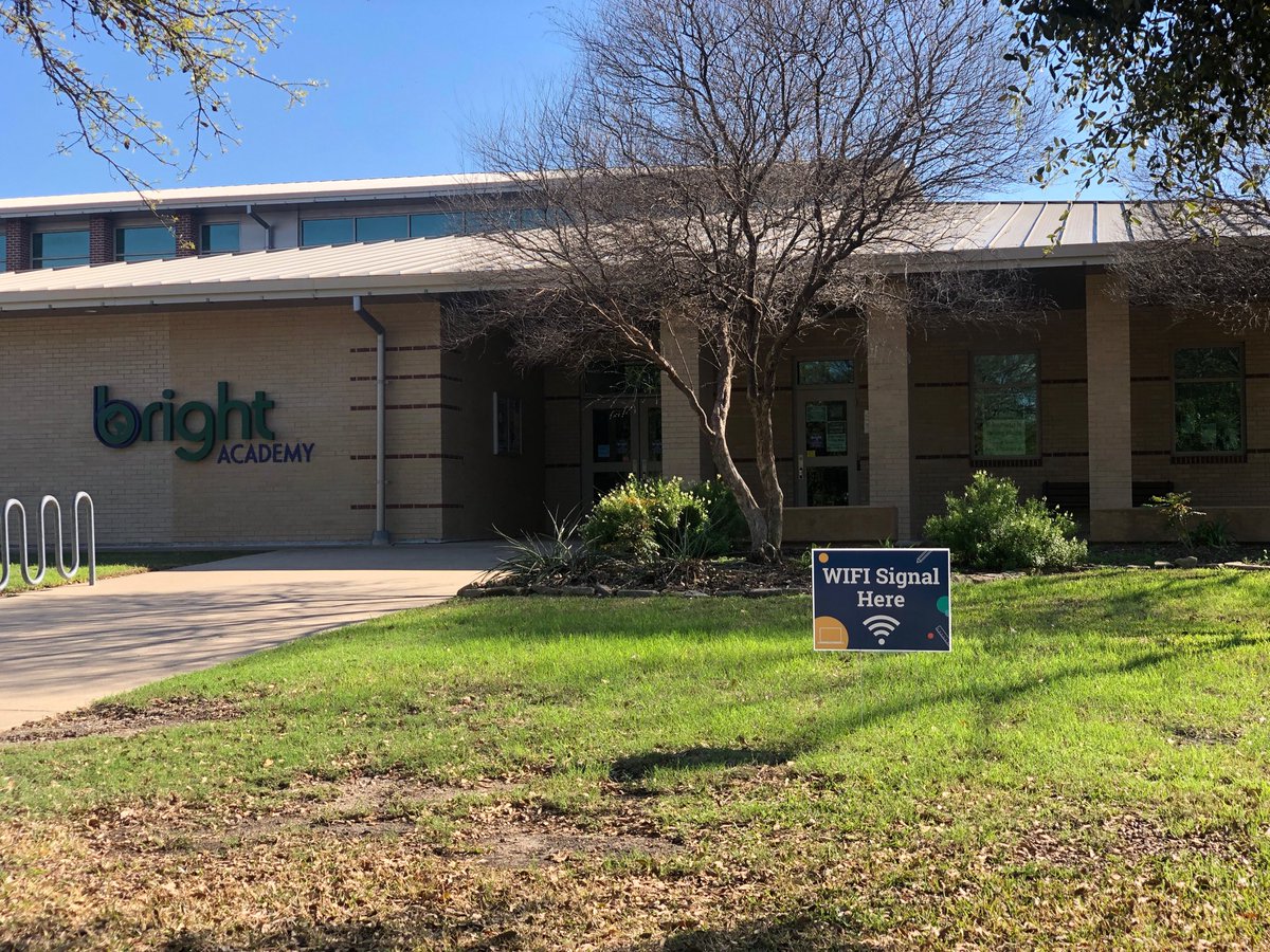 Wifi is set up at Bright! Please look for the sign in the picture. It is located in the front of the school. Happy elearning.