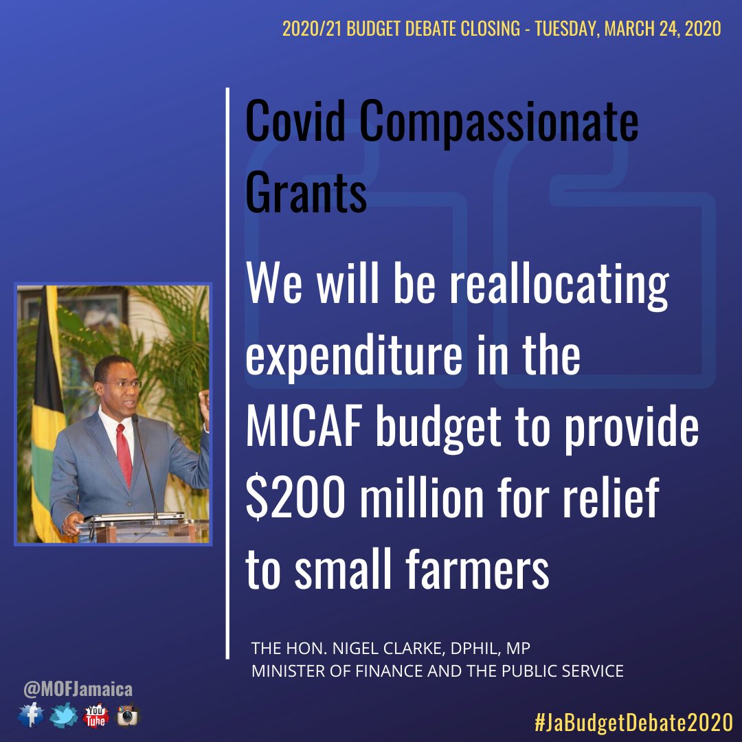 MOFJamaica's tweet photo. "We will be reallocating expenditure in the MICAF budget..." - @DrNigelClarkeJa #JaBudgetDebate2020 @DrNigelClarkeJa @JISNews @micafjamaica @JamaicaGleaner @JamaicaObserver @rjrnews @Nationwideradio @IRIEFM_NEWS @televisionjam https://t.co/9o7gNO9r0X