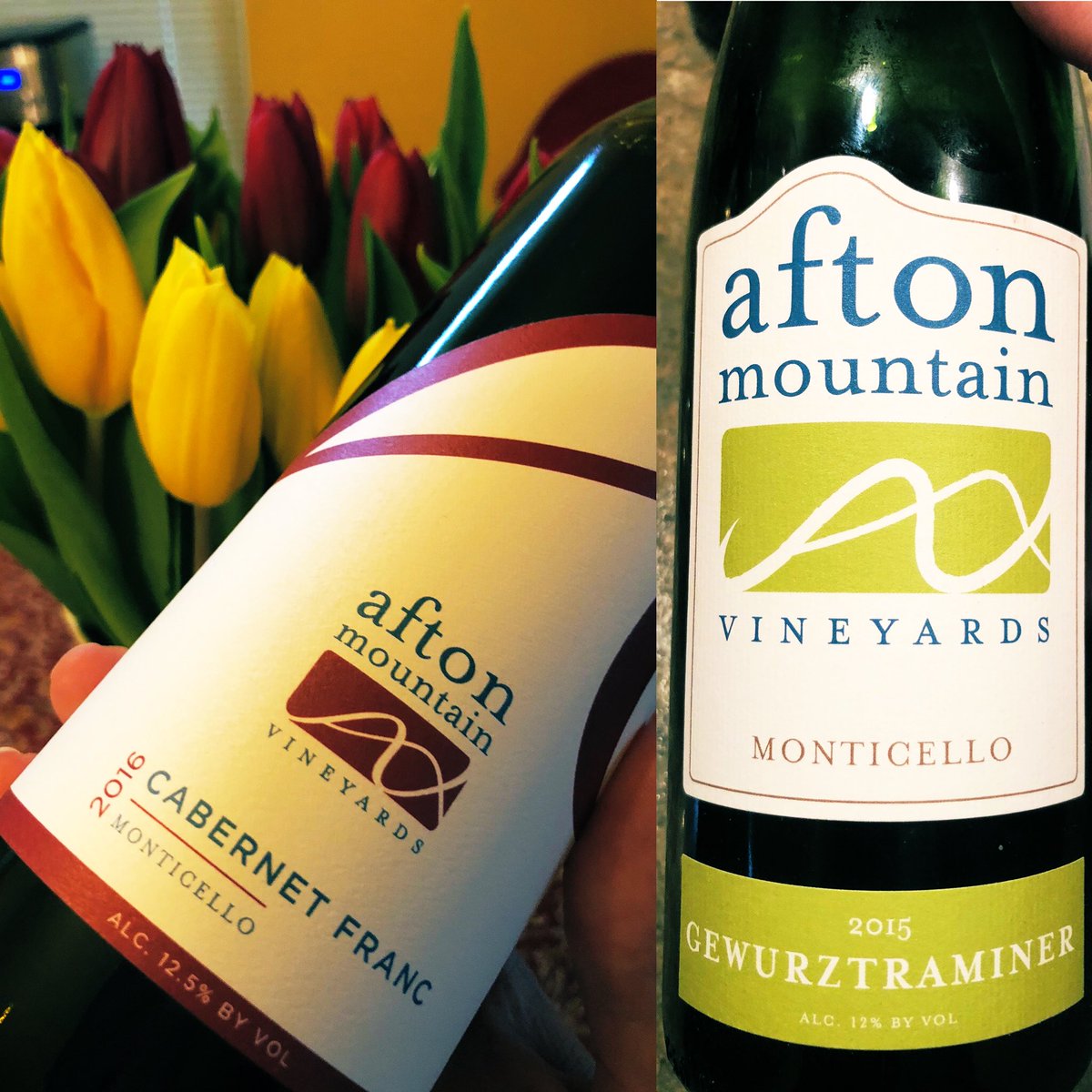 <a href="/DrinkWhatULike/">DrinkWhatYouLike</a> <a href="/AftonMountain/">AftonMtnVineyards</a> <a href="/VAWine/">Virginia Wine</a> <a href="/SustainableKW/">Sustainable Roofing & Solar</a> <a href="/JusttheBottle/">Just the Bottle</a> <a href="/ALifeWellDrunk/">A Life Well Drunk</a> <a href="/CBWineTrail/">Chesapeake Bay Wine Trail 🍷</a> <a href="/MonticelloWines/">MonticelloWineTrail</a> <a href="/Casanel/">Casanel Vineyards</a> <a href="/VApourhouse/">Uncork Virginia</a> <a href="/Winelover0227/">Drinky LaRue</a> <a href="/Casualtravelist/">Brianna Simmons</a> <a href="/CheersVA/">Cheers VA</a> I’m saving my <a href="/AftonMountain/">AftonMtnVineyards</a> 2015 Bacco &amp; 2016 Traditions for future meals do for tonight went with the 2015 Gewurztraminer &amp; 2016 Cabernet Franc. #vawine