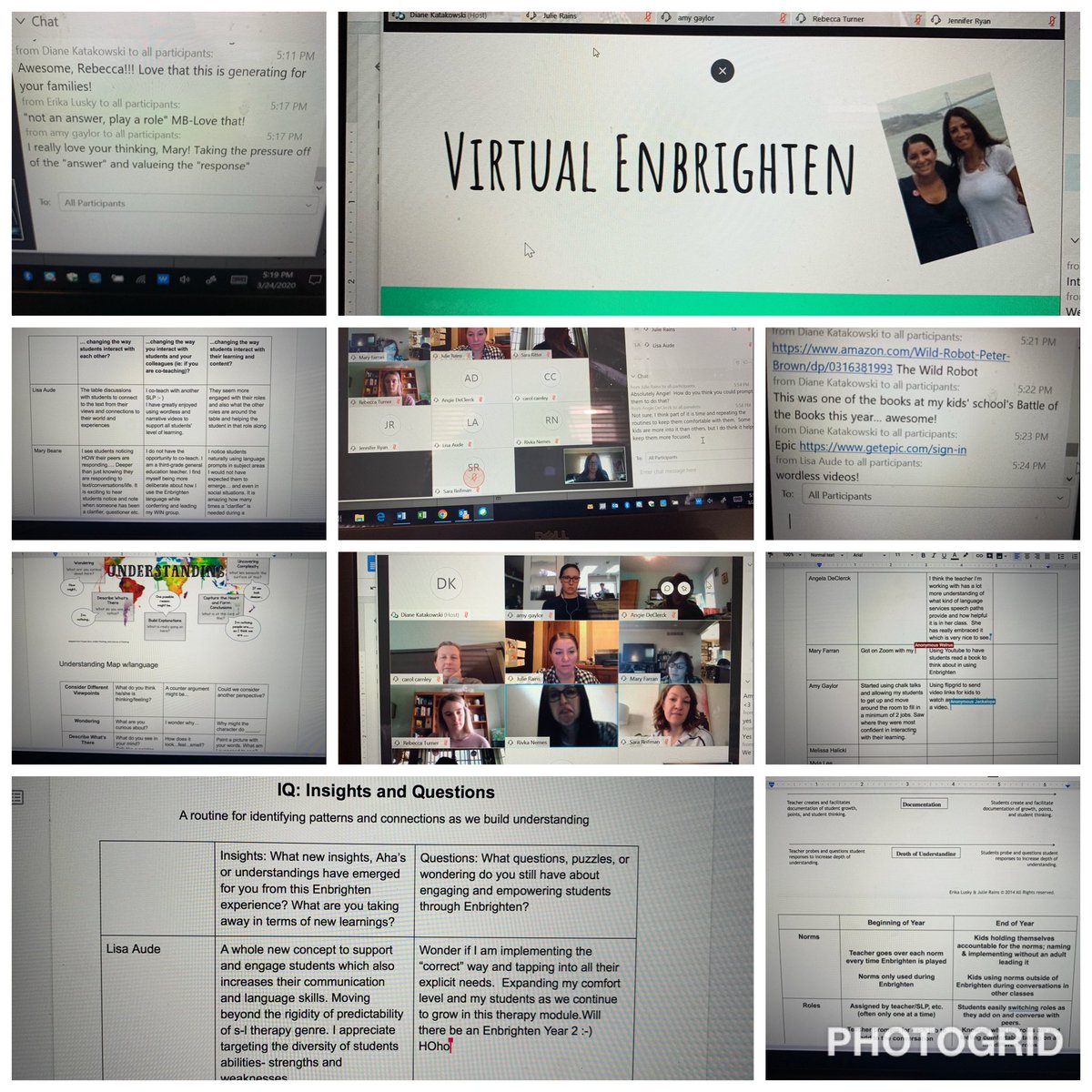 Virtual #enbrighten Episode 4 ⁦@JJ_Rains⁩ Cheers to an incredible crew of dedicated and committed educators..here and everywhere 🌏 #thinkingroutine IQ: Insights and Questions to wrap it up👍🏻