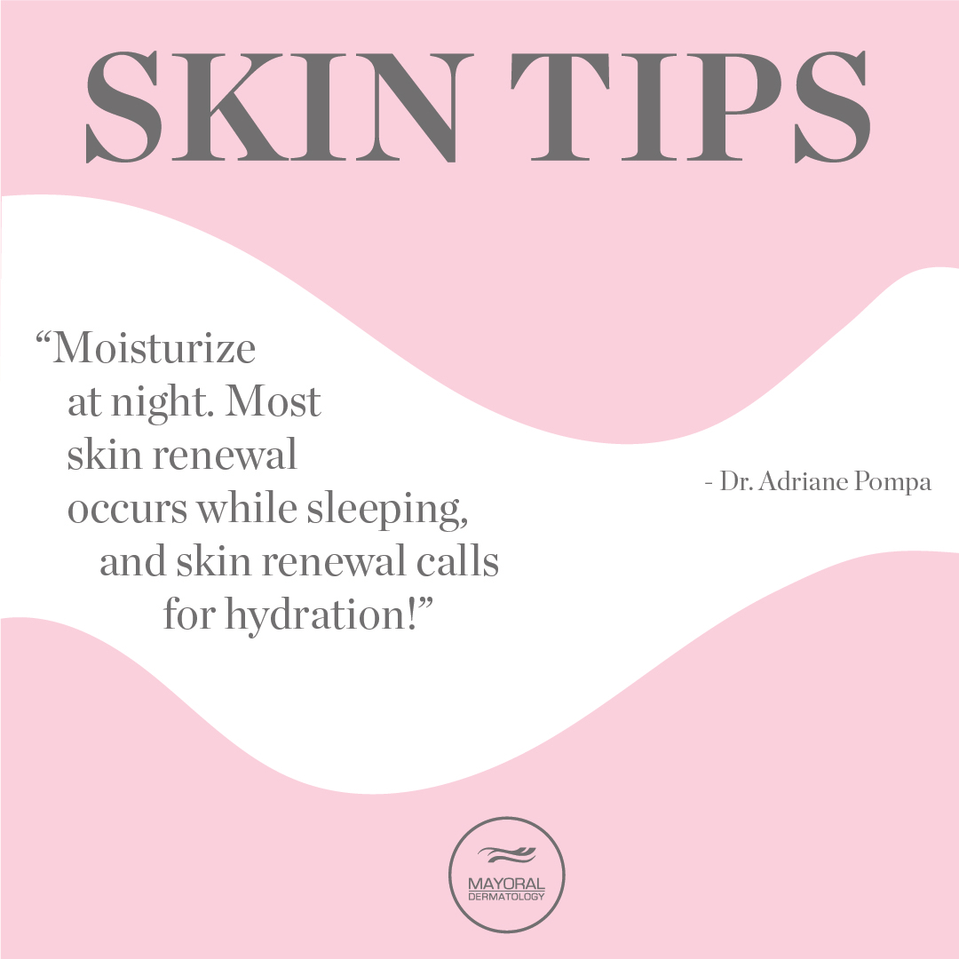 It's #SkinTipTuesday, with a tip brought to you by <a href="/dradrianepompa/">Adriane Pompa, MD</a>! ✨ When you're tired at the end of the day, it's tempting to skip your nightly skin routine, but this is the most crucial time for it. #MayoralDerm #LoveYourSkin
